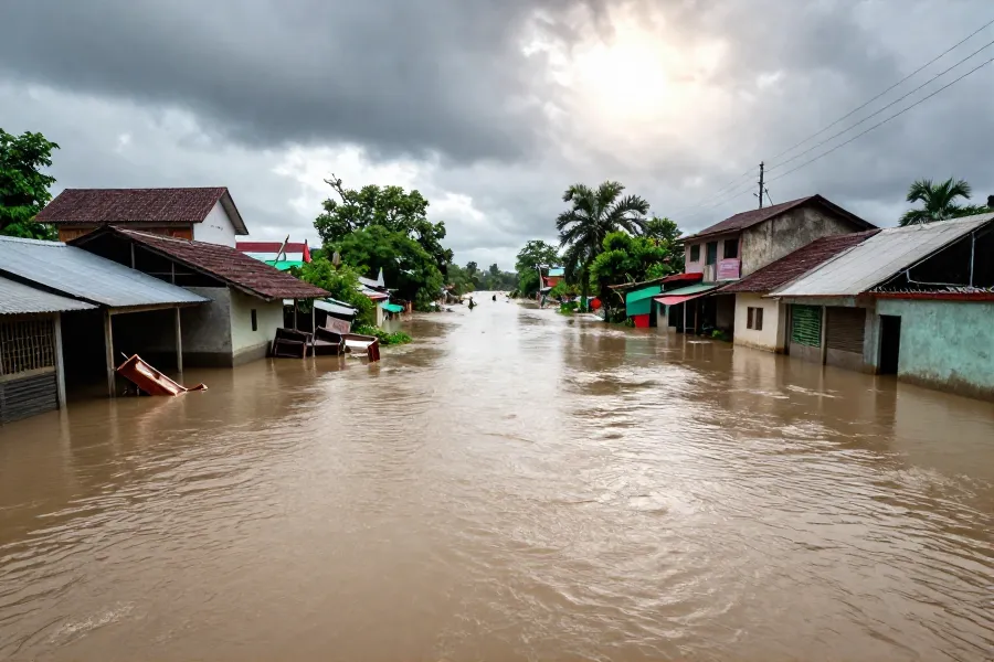 印度东北部暴雨引发洪灾 已致41人死亡