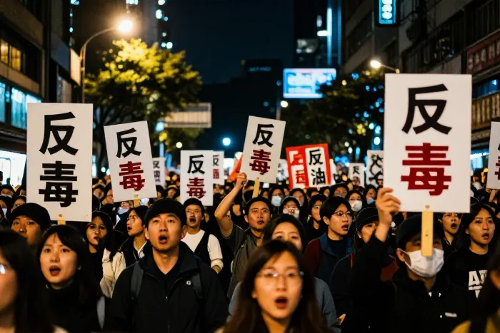 台反毒油集会 蓝白绿多党首声援