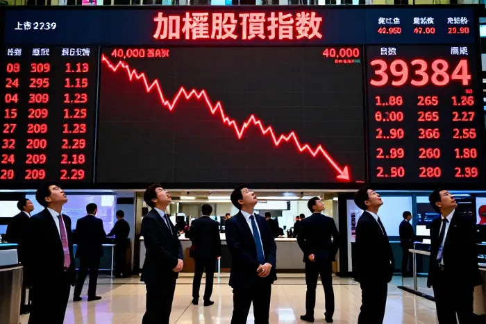 台股收市跌近4% 力守4萬點