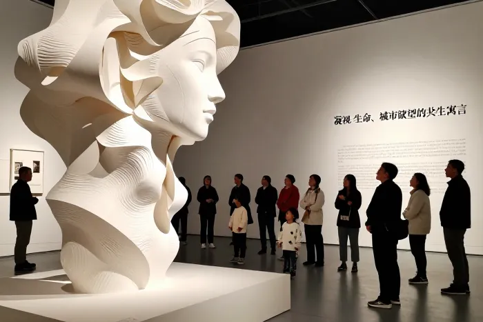 银川启幕当代纸艺术展 市民驻足观赏