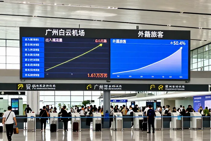 广州白云机场暑运客流破161万 出境游热度持续攀升