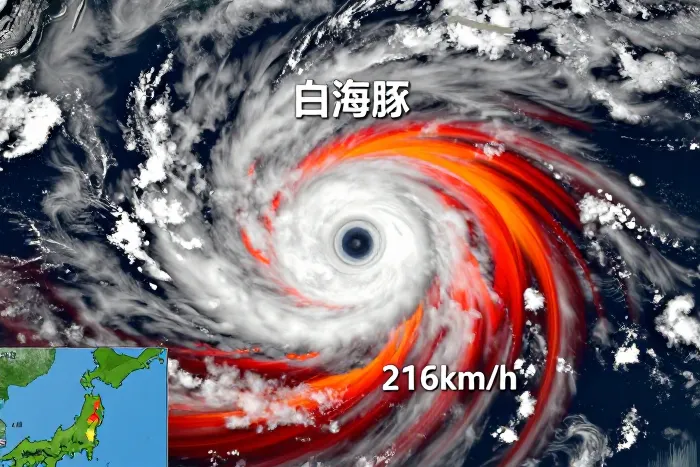 超强台风白海豚风力达216公里 向西北逼近日本