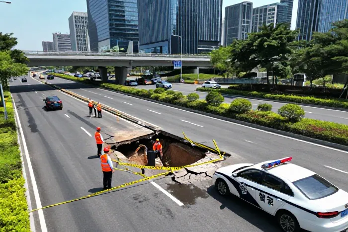 深圳濱海大道路陷事件未造成人员伤亡
