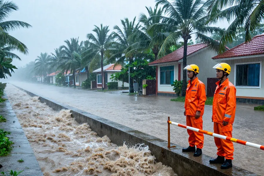 海南多部门联动应对持续强降雨