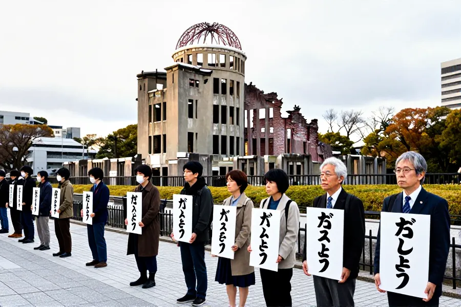 广岛纪念日变抗议现场：日本右翼拥核图谋引众怒