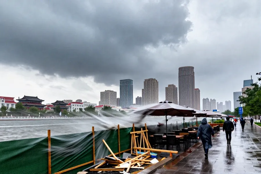 天津发布雷雨大风预警 中心城区需防强对流天气