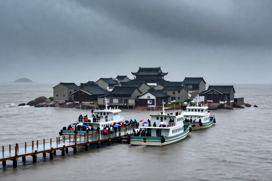台风白海豚逼近浙江 舟山白沙岛启动游客紧急转移