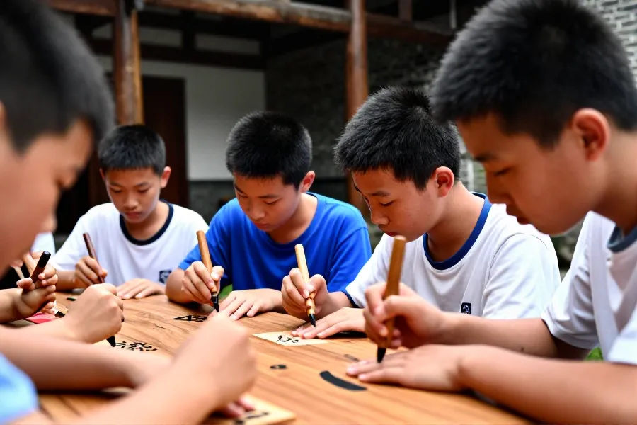 华裔青少年在故乡夏令营体验汉字篆刻