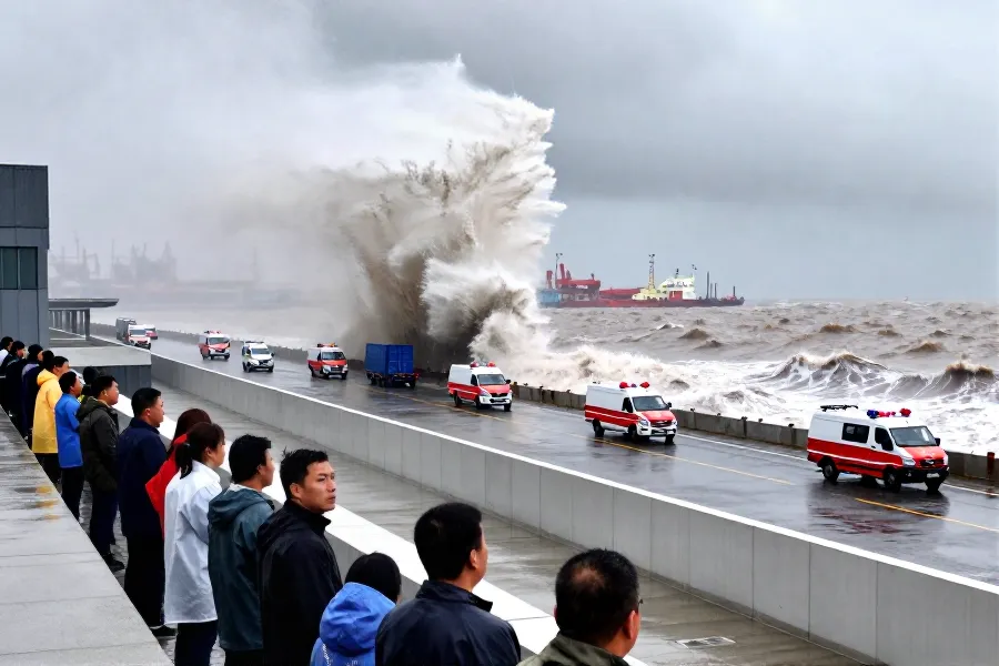 上海紧急疏散逾3万人迎战强台风白海豚 浙闽沿海面临狂风巨浪