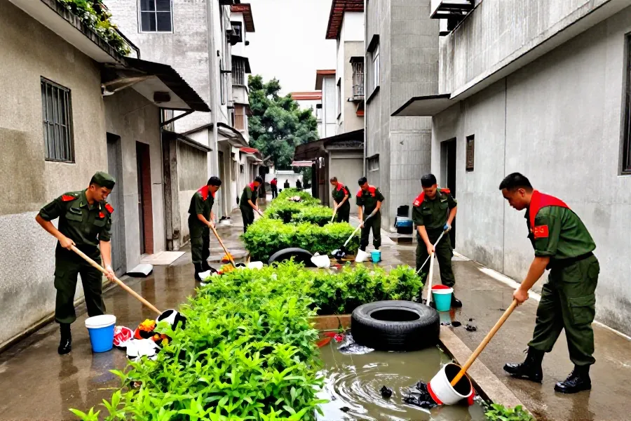 广州荔湾：300民兵集结应对“两热”防控，筑牢社区卫生防线