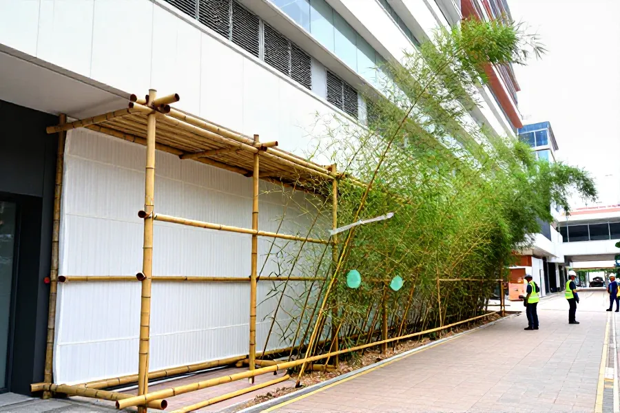 土瓜灣竹棚阻礙路人安全，屋宇署要求整改