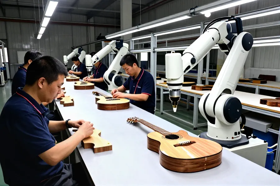 湖北松滋吉他产业：从手工制作到自动化生产的转型