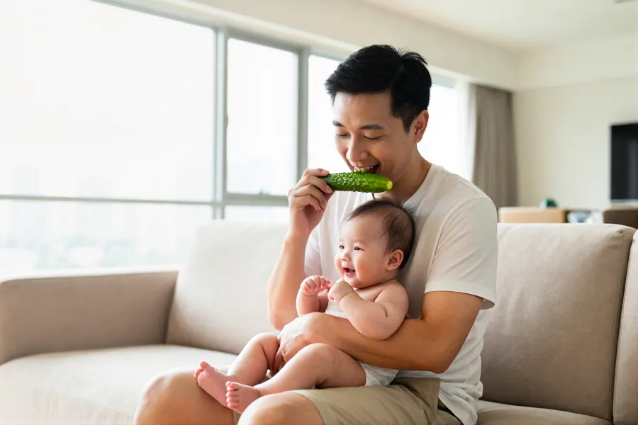 方力申晒7月大女Isla主动索吻视频 青瓜诱导成神助攻