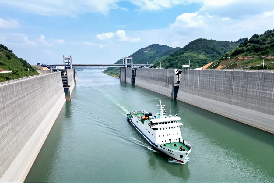 平陆运河迎来首次全航段实船测试，通航在即