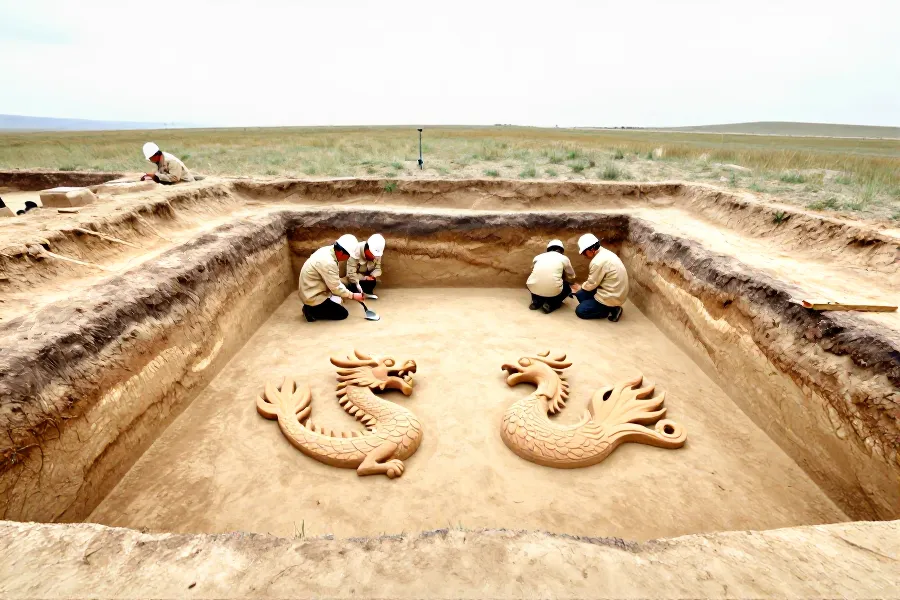 早于夏朝！内蒙古寨子塔出土距今4300年龙凤泥塑，见证文明曙光