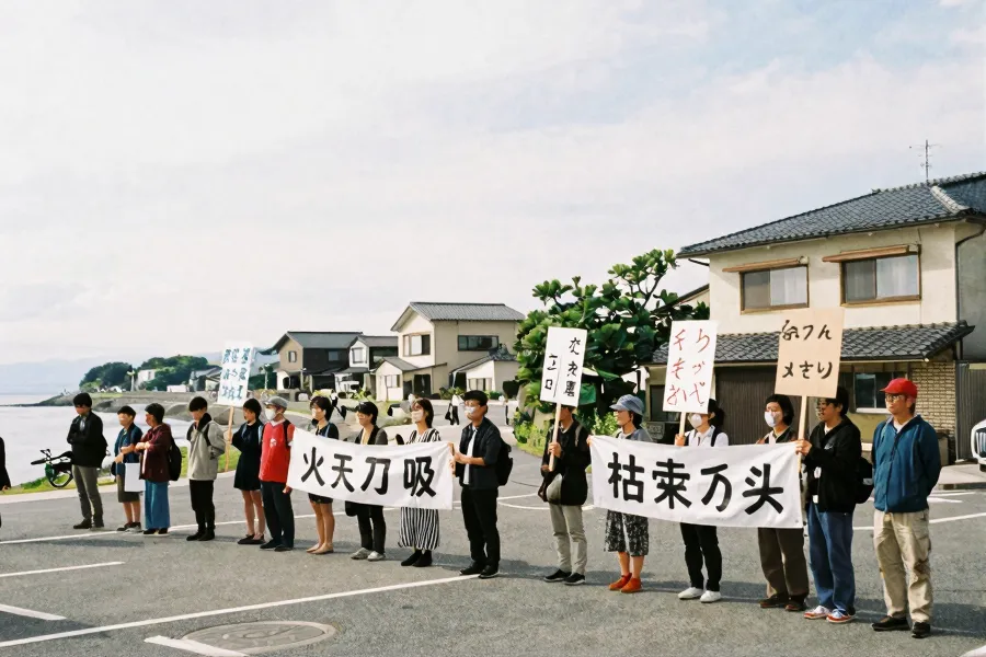 鹿儿岛民众抗议日美联合军演