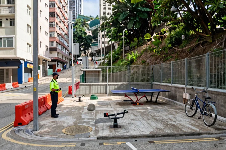 深水埗主教山清场启动，街坊晨运点被清