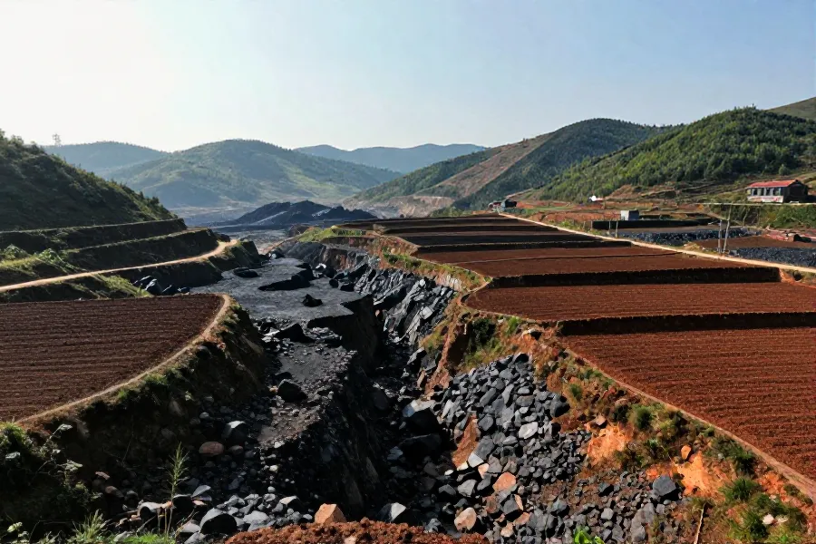 贵州煤矸石填沟造地护长江生态