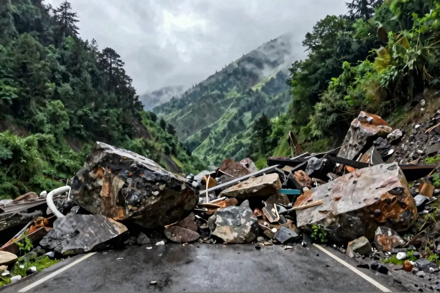 暴雨致宝鸡山区道路中断 全线禁行